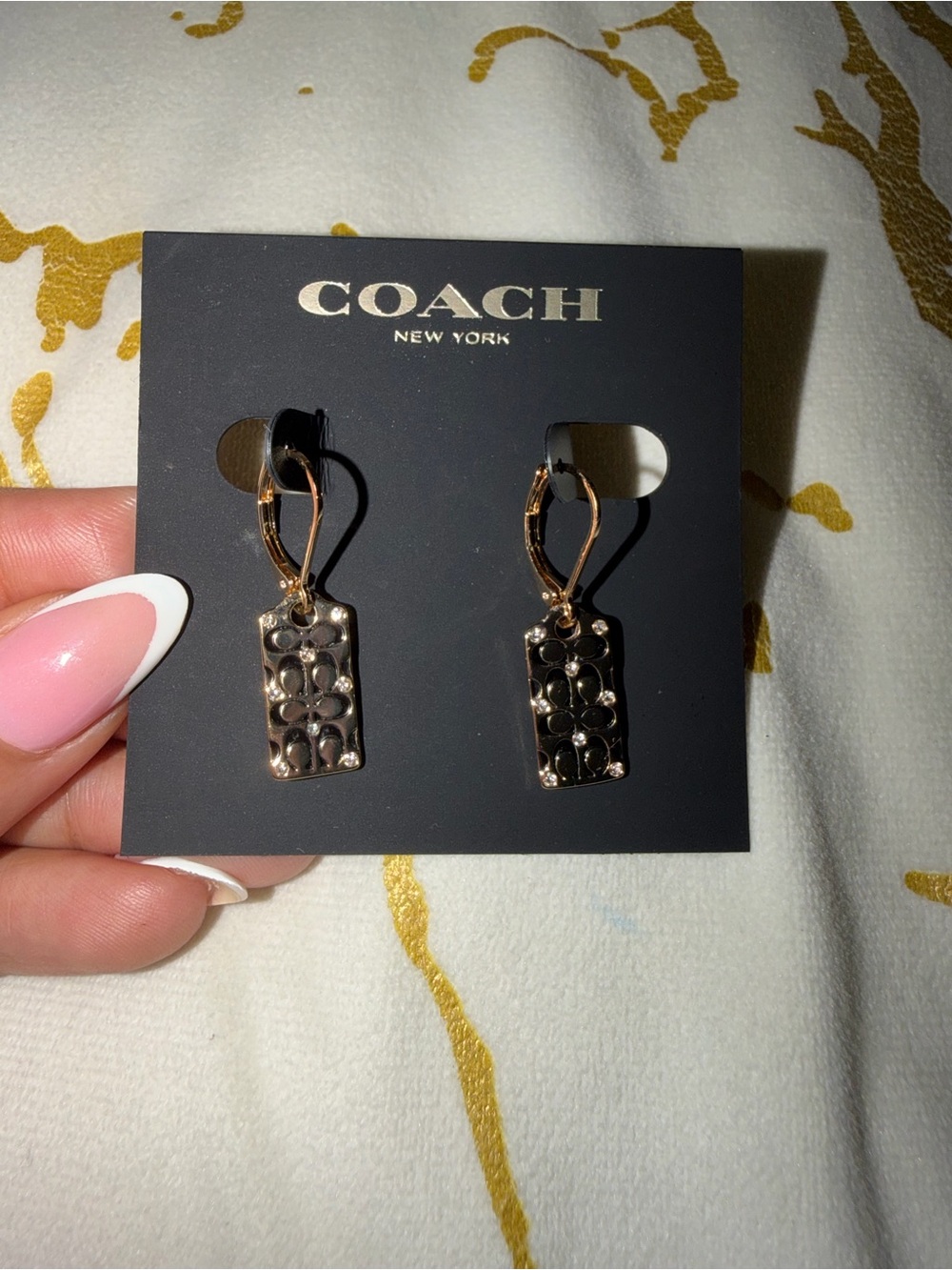 COACH Signature Crystals Dangle Earrings